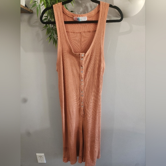Free People Beach Ribbed Cropped Jumpsuit - Picture 2 of 9